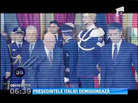 Preşedintele Italiei Giorgio Napolitano demisionează