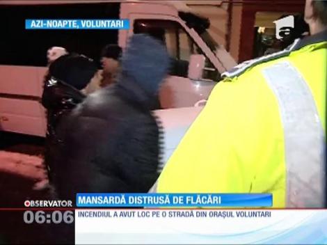 Incendiu puternic în Voluntari