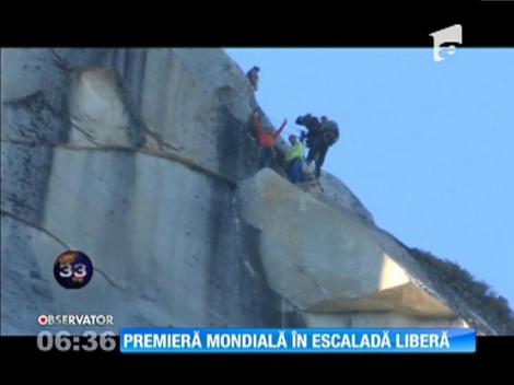 Premieră mondială la escaladă liberă