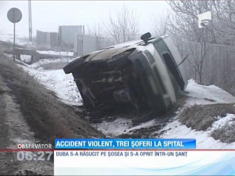 Accident cu descarcerare pe un drum din Vaslui