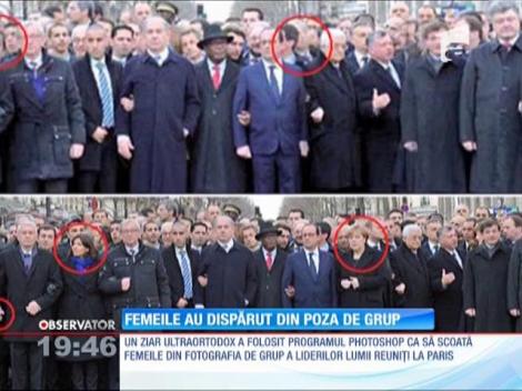 Femeiele au dispărut din poza de grup făcută la marşului istoric de la Paris