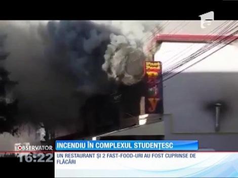 Încendiu puternic în complexul studențesc