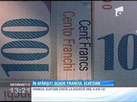 Francul elveţian a scăzut
