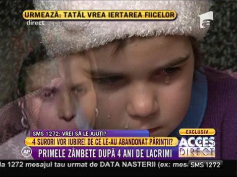 Primele zâmbete, ale celor patru fetițe abandonate de părinți, după patru ani de lacrimi