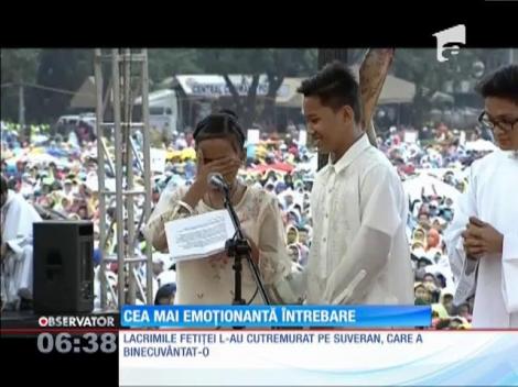 În timpul vizitei în Filipine, o copilă de 12 ani i-a pus cea mai grea întrebare Papei Francisc