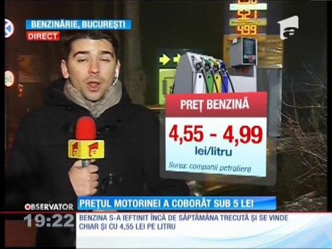 Prețul motorinei a scăzut sub 5 lei