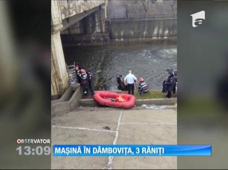 3 răniți, după ce o maşină a căzut în Dâmboviţa