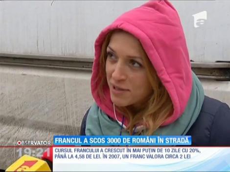 Francul a scos 3000 de români în stradă