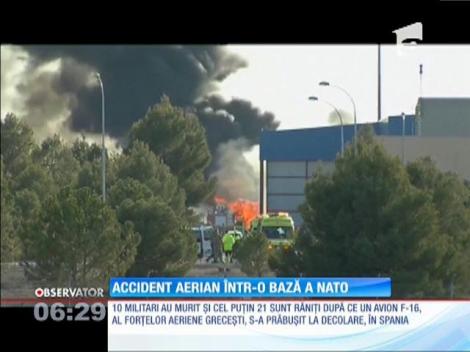 Un avion F-16 s-a prăbuşit într-o bază NATO din Spania