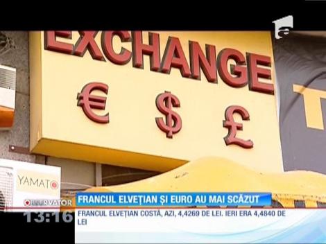 Francul elveţian şi euro au scăzut