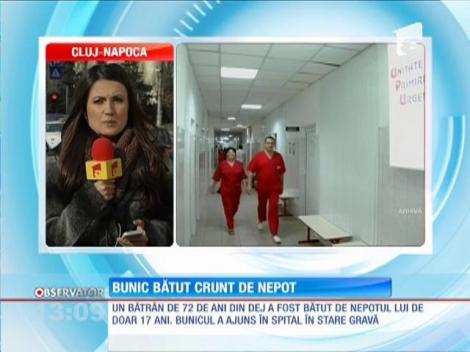 Bunic bătut crunt de nepot