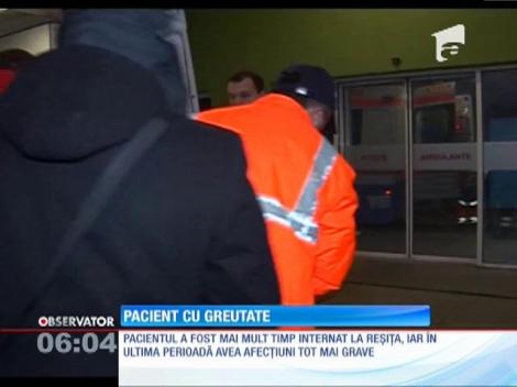 Un bărbat care cântăreşte 180 de kilograme, transportat în stare gravă la Spitalul Judeţean din Timişoara