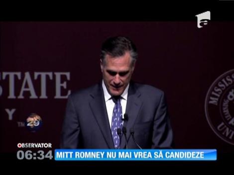 Mitt Romney nu va candida la alegerile prezidenţiale din SUA, în 2016