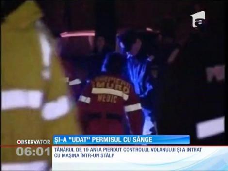 Un tânăr și-a pătat permisul cu sânge