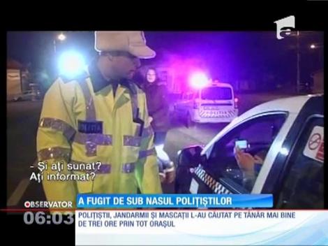 Un tânăr a fugit de sub nasul polițistilor