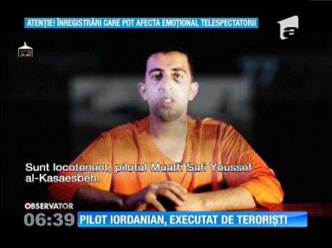 Pilotul iordanian capturat de teroriştii de la Statul Islamic a fost ars de viu într-o cuşcă