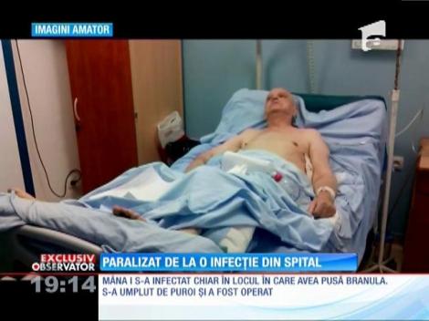 Imagini șocante! Paralizat de la o infecție din spital