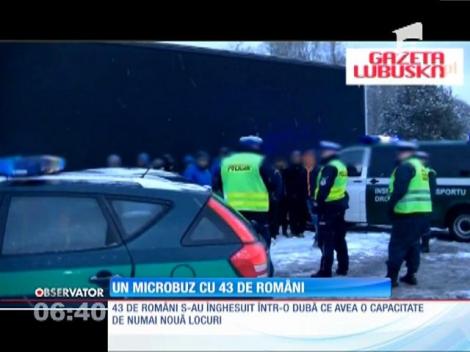 43 de români s-au înghesuit într-o dubă cu nouă locuri