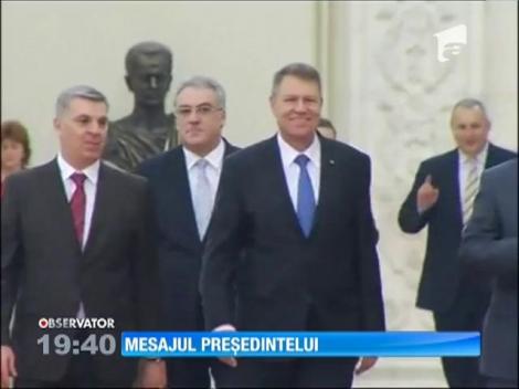 Mesajul lui Klaus Iohannis rostit în fața deputaţilor şi senatorilor