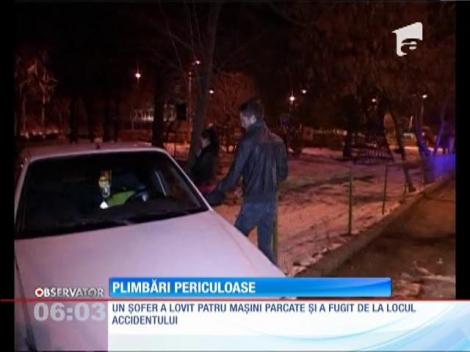 4 mașini lovite în parcare