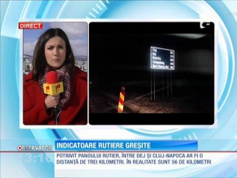 Indicatoare rutiere greșite pe şoseaua de centură a Sucevei
