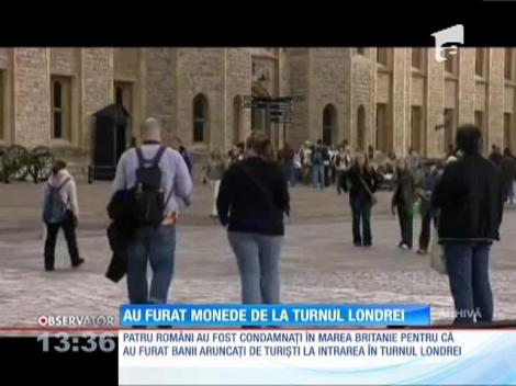 4 români, condamnați pentru că au furat bani aruncați de turiști la intrarea în Turnul Londrei