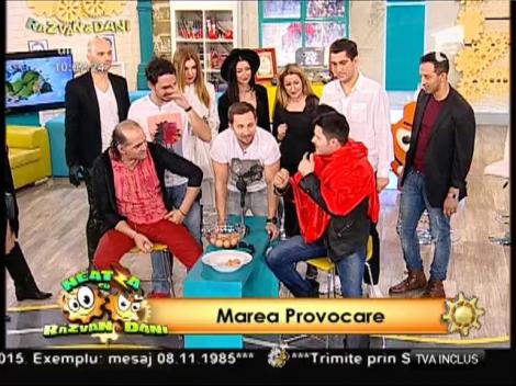 Show total la "Neatza"! Concurenţii de la "Te cunosc de undeva!", provocaţi de Răzvan şi Dani să joace ruleta cu ouă