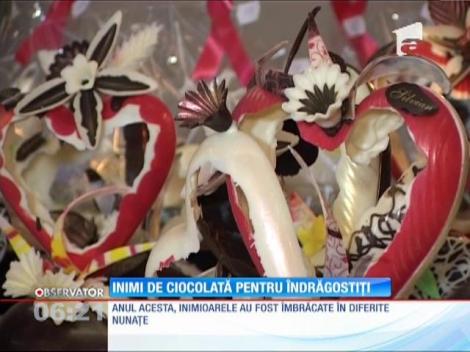 Inimi de ciocolată pentru îndrăgostiți