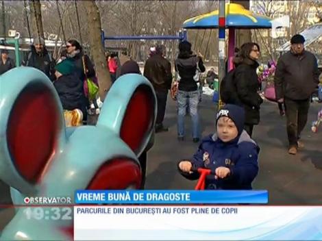 Parcurile din București, pline de copii și de îndrăgostiți
