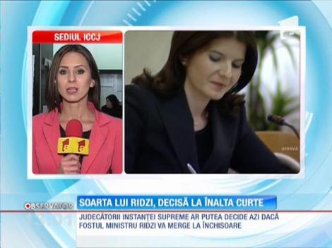 Zi decisivă pentru Monica Iacob Ridzi. Fostul ministru al Tineretului şi Sportului ar putea afla astăzi sentinţa definitivă