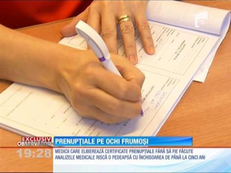 Certificatul prenupţial pe ochi frumoşi