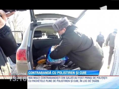 Contrabandă cu polistiren şi cuie