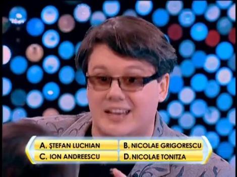 Rândul 7: Ce pictor român şi-a intitulat autoportretul "Un zugrav"?