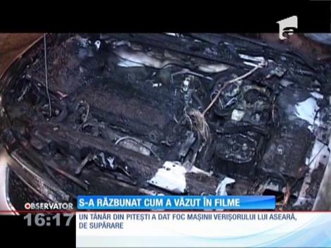 Răzbunare în stil mafiot în Piteşti: i-a dat foc la maşină