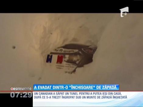 Un canadian s-a trezit îngropat în zăpadă