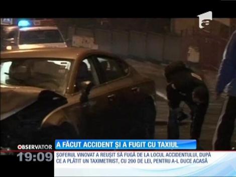 A făcut accident și a fugit cu taxiul