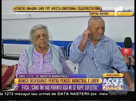 Bunica desfigurată pentru pensie: ”Am sărit pe geam de frică”
