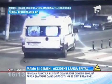 Mamă de gemeni, accident în ambulanţă, lângă spital