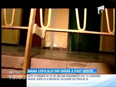 Mama care a născut şi şi-a runcat pruncul în ghena unui bloc din Bucureşti a fost găsită