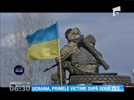 Ucraina, primele victime după două zile