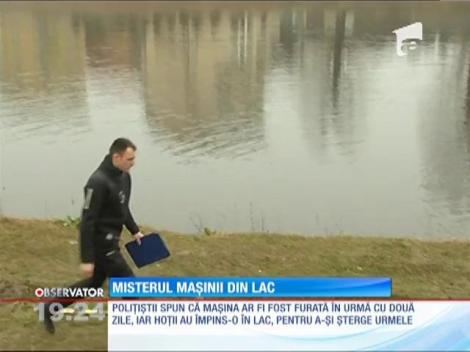 O maşină scufundată într-un lac de la marginea Capitalei a pus în alertă autorităţile