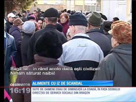 Sute de oameni s-au bătut pe alimente la sediul DSS din Braşov