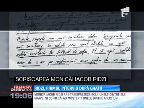 Monica Iacob Ridzi, primul interviu după gratii