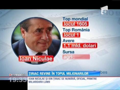 Ioan Niculae şi Ion Ţiriac, incluşi în renumitul top al bogaţilor planetei
