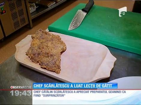 Nu credeai c-ai să o vezi pe asta! Chef Cătălin Scărlătescu a luat lecții de gătit de la Geanina Ilieș
