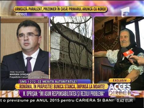 Marian Oprișan, președintele CJ Vrancea: "Voi merge personal la bunica Stanca și vom căuta o soluție să-i salvăm casa!"