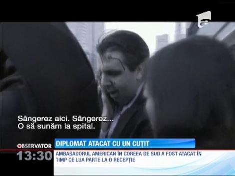 Imagini șocante! Ambasador al Statelor Unite, tăiat pe față la Seul!