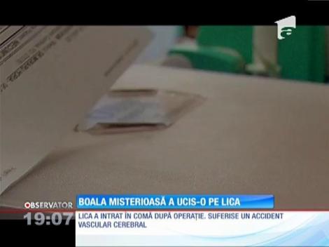 Lica, studenta măcinată de o boală misterioasă, a murit