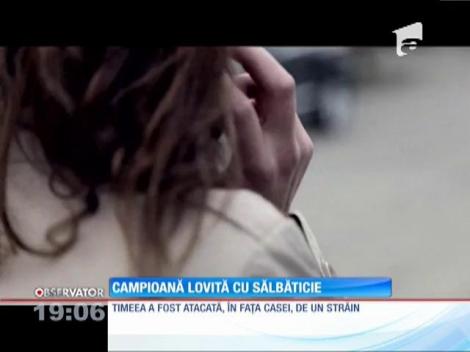 Campioană lovită cu sălbăticie