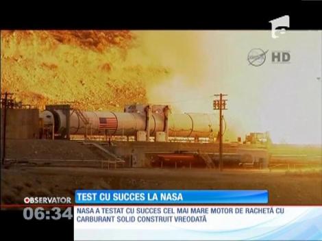 NASA a testat cel mai mare şi mai puternic motor de rachetă